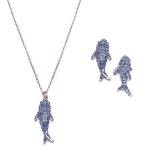 NEW Kate Spade California Dreaming Shark Necklace & Earring Set